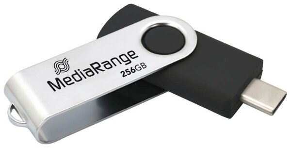 MediaRange USB-Stick schwarz, silber 256 GB, 1 St.