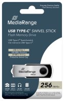 MediaRange USB-Stick schwarz, silber 256 GB, 1 St.