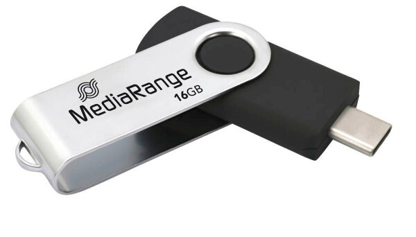 MediaRange USB-Stick schwarz, silber 16 GB, 1 St.