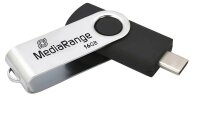 MediaRange USB-Stick schwarz, silber 16 GB, 1 St.
