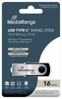 MediaRange USB-Stick schwarz, silber 16 GB, 1 St.