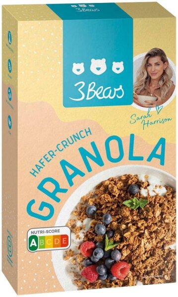 3Bears Granola - Hafer-Crunch Sarah Harrison Müsli 325,0 g, 1 St.