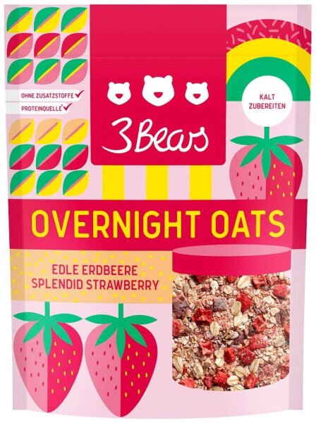 3Bears Overnight Oats - Edle Erdbeere 400,0 g, 1 St.