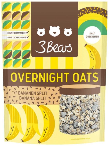 3Bears Overnight Oats - Bananen Split 400,0 g, 1 St.