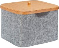 relaxdays Aufbewahrungsbox grau/braun 33,0 x 33,0 x 25,0 cm