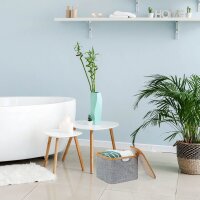 relaxdays Aufbewahrungsbox grau/braun 33,0 x 33,0 x 25,0 cm