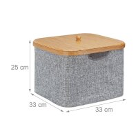 relaxdays Aufbewahrungsbox grau/braun 33,0 x 33,0 x 25,0 cm
