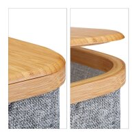 relaxdays Aufbewahrungsbox grau/braun 33,0 x 33,0 x 25,0 cm