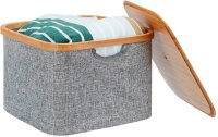 relaxdays Aufbewahrungsbox grau/braun 33,0 x 33,0 x 25,0 cm