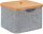 relaxdays Aufbewahrungsbox grau/braun 33,0 x 33,0 x 25,0 cm