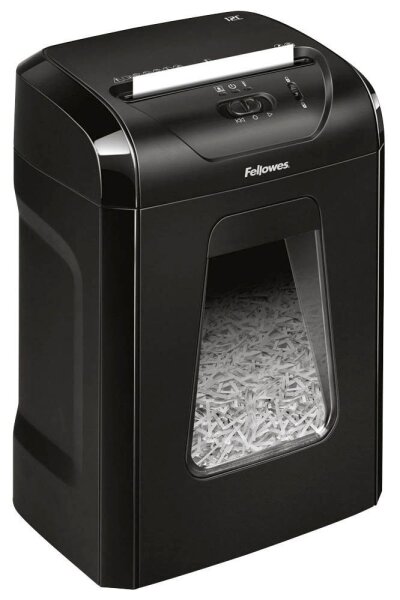 Fellowes Powershred 12C Aktenvernichter mit Partikelschnitt P-4, 4 x 40 mm, bis 11 Blatt, schwarz