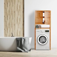 relaxdays Waschmaschinenschrank, 10024184_0 braun 1 Fachboden 66,0 x 26,0 x 164,5 cm