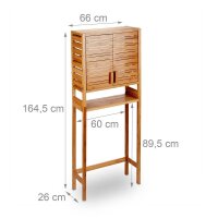 relaxdays Waschmaschinenschrank, 10024184_0 braun 1 Fachboden 66,0 x 26,0 x 164,5 cm