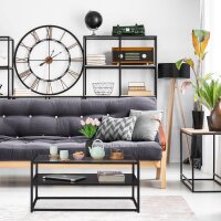 relaxdays Couchtisch rechteckig Glas schwarz 90,0 x 50,0 x 42,0 cm, 1 St.