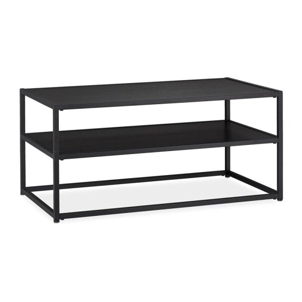 relaxdays Couchtisch rechteckig MDF-Platte schwarz 90,0 x 50,0 x 42,0 cm, 1 St.