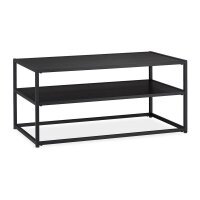 relaxdays Couchtisch rechteckig MDF-Platte schwarz 90,0 x...
