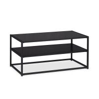 relaxdays Couchtisch rechteckig Glas schwarz 90,0 x 50,0...