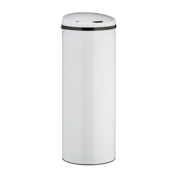 relaxdays Sensor Mülleimer 50,0 l weiß, 1 St.