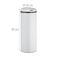 relaxdays Sensor Mülleimer 50,0 l weiß, 1 St.