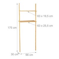 relaxdays Waschmaschinenregal braun 66,0 x 30,0 x 175,0 cm, 1 St.