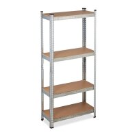 relaxdays Schwerlastregal 10033046_0 silber/braun 70,0 x...