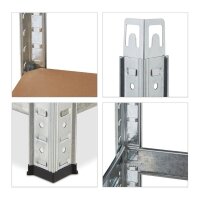 relaxdays Schwerlastregal 10033046_0 silber/braun 70,0 x 30,0 x 150,0 cm