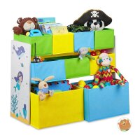 relaxdays Kinderregal Meer mehrfarbig 82,5 x 29,5 x 66,0 cm