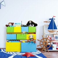 relaxdays Kinderregal Meer mehrfarbig 82,5 x 29,5 x 66,0 cm