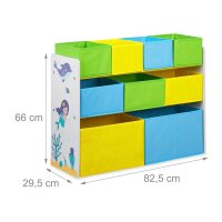 relaxdays Kinderregal Meer mehrfarbig 82,5 x 29,5 x 66,0 cm