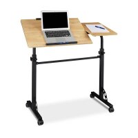 relaxdays PC-Tisch höhenverstellbar eiche hell 100,0...