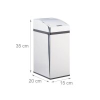 relaxdays Sensor Mülleimer 7,0 l silber