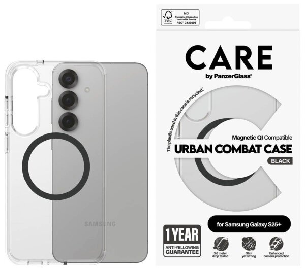 CARE by PanzerGlass® URBAN COMBAT Handy-Cover für SAMSUNG Galaxy S25+ transparen