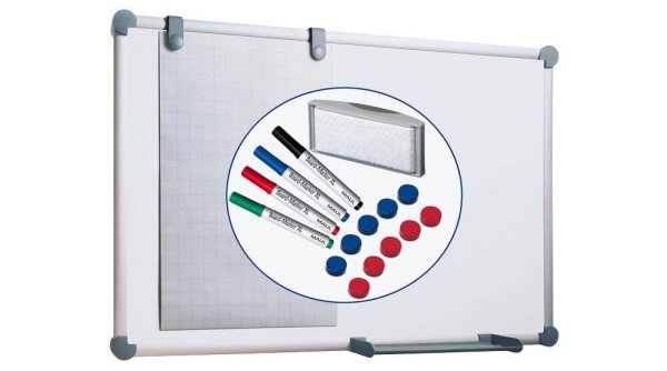 MAUL Whiteboard 2000 MAULpro Komplett-Set 90,0 x 60,0 cm weiß kunststoffbeschichteter Stahl