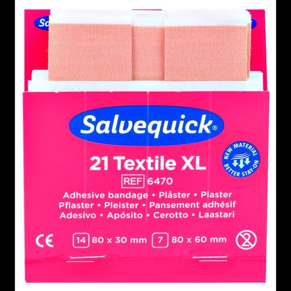 Salvequick® Pflaster Textile XL 1009470 beige, 21 St.
