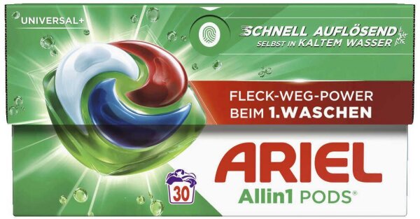 ARIEL UNIVERSAL+ Allin1 PODS Waschmittel Caps, 30 St.