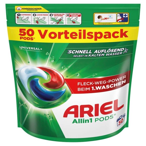 ARIEL UNIVERSAL+ Allin1 PODS Waschmittel Caps, 50 St.