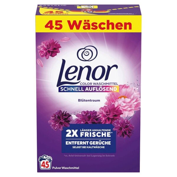 Lenor Color Blütentraum Waschmittel Pulver, 2,475 kg