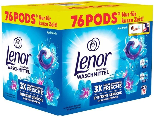 Lenor UNIVERSAL PODS®Aprilfrisch Waschmittel Caps, 76 St.