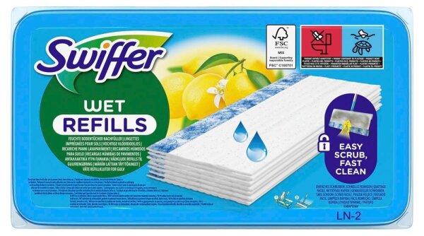 Swiffer WET REFILLS Feuchte Bodentücher Mikrofaser, 12 St.