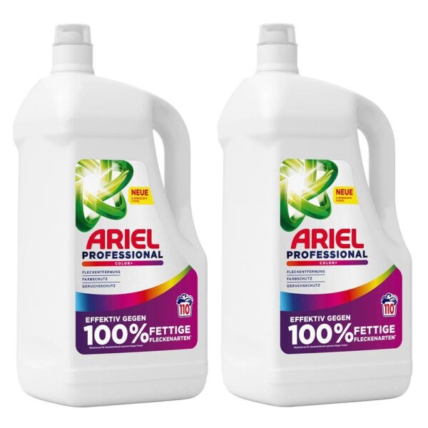 ARIEL Professional COLOR+ Waschmittel flüssig, 2x 4,95 l