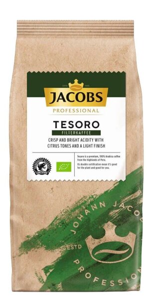 JACOBS TESORO Bio-Kaffee, gemahlen, Arabicabohnen 1,0 kg