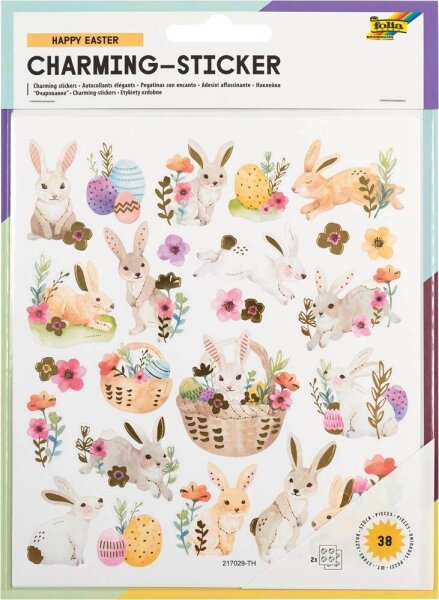 folia Aufkleber Happy Easter verschiedene Motive, 38 St.