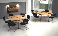 HAMMERBACHER Mehrzwecktisch buche rechteckig, Vierkantrohr schwarz, 160,0 x 80,0 x 72,0 cm