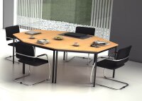 HAMMERBACHER Mehrzwecktisch buche rechteckig, Vierkantrohr schwarz, 160,0 x 80,0 x 72,0 cm
