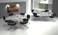 HAMMERBACHER Mehrzwecktisch lichtgrau rechteckig, Vierkantrohr grau, 120,0 x 80,0 x 72,0 cm