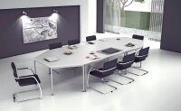 HAMMERBACHER Mehrzwecktisch lichtgrau rechteckig, Vierkantrohr grau, 120,0 x 80,0 x 72,0 cm