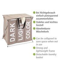 WENKO Wäschesortierer Trio Top taupe