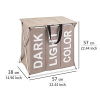 WENKO Wäschesortierer Trio Top taupe