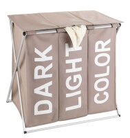 WENKO Wäschesortierer Trio Top taupe