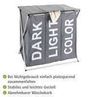 WENKO Wäschesortierer Trio Top grau